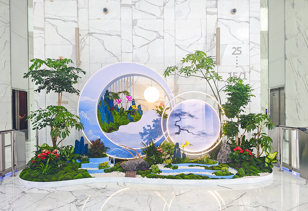 立白大厦2026中秋绿植造景
